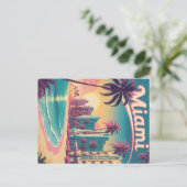 ヴィンテージマイアミビーチサンセット ポストカード (スタンド正面)