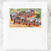 ヴィンテージマイアミビーチシール 長方形シール (バッグ)