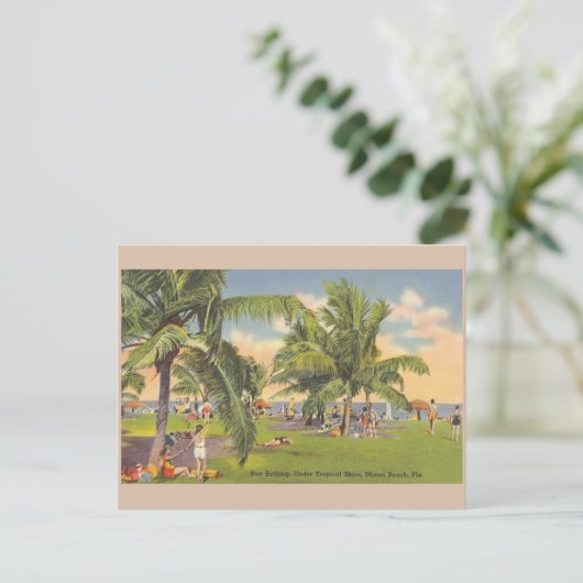 ヴィンテージマイアミビーチフロリダサンバスポストカード ポストカード (スタンド正面)