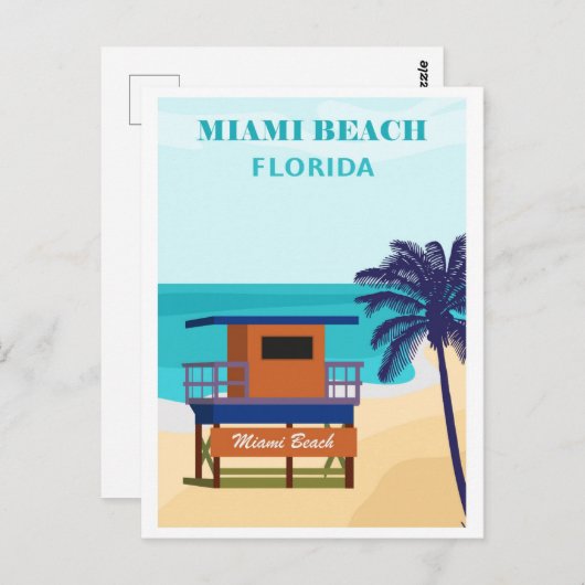 ヴィンテージマイアミビーチフロリダトラベル ポストカード (正面/裏面)