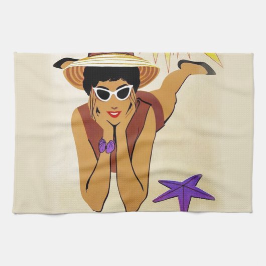 ヴィンテージマイアミビーチ キッチンタオル (横)