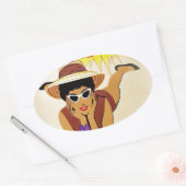 ヴィンテージマイアミビーチ 楕円形シール (封筒)