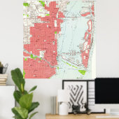 ヴィンテージマイアミフロリダの地図(1950年) 2 ポスター (ホームオフィス)