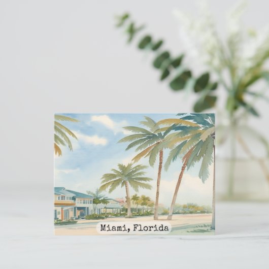 ヴィンテージマイアミフロリダウォーター色 ポストカード (スタンド正面)