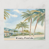 ヴィンテージマイアミフロリダウォーター色 ポストカード (正面)