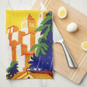 ヴィンテージマイアミフロリダトラベル キッチンタオル (四つ折り)