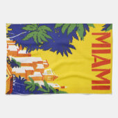 ヴィンテージマイアミフロリダトラベル キッチンタオル (横)