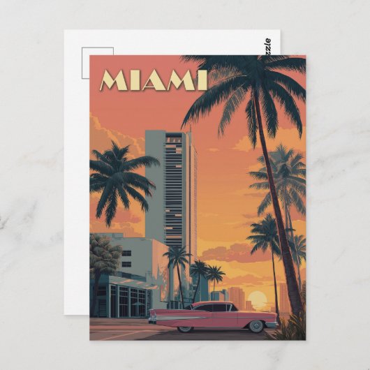 ヴィンテージマイアミフロリダトラベル ポストカード (正面/裏面)