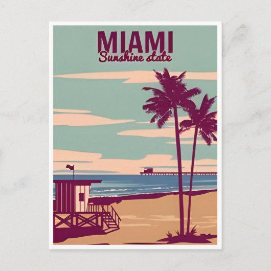 ヴィンテージマイアミフロリダ米国アメリカ ポストカード (正面)