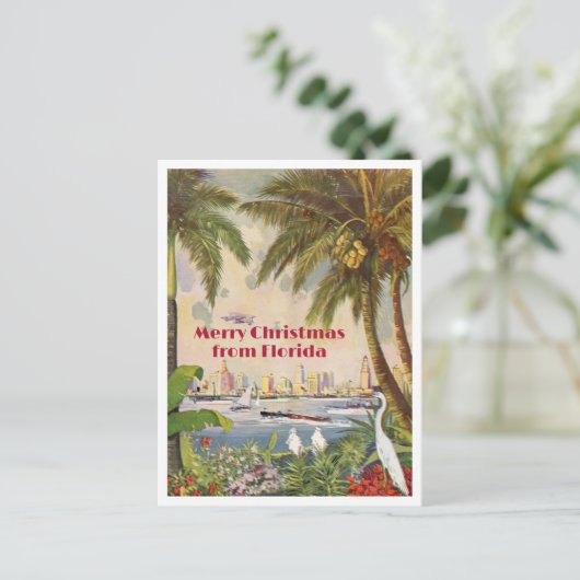 ヴィンテージマイアミメリークリスマスfrom Florida ポストカード (スタンド正面)