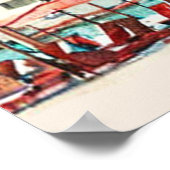 ヴィンテージマイアミFlウォーター絵画カラー ポスター (角)