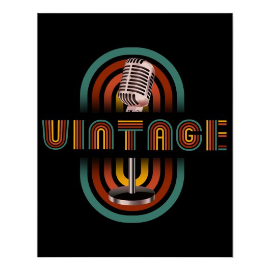 ヴィンテージマイクの音楽の歌 ポスター (正面)