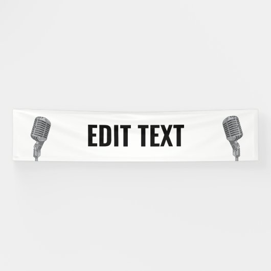 ヴィンテージマイクイベントステージバナー カスタムバナー 横断幕 (横)