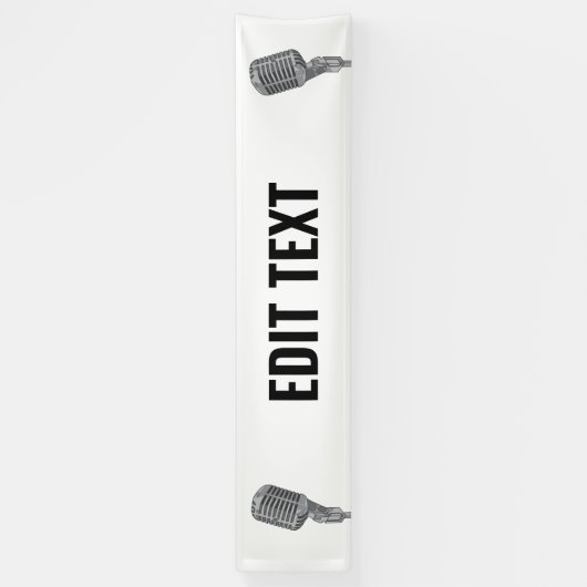 ヴィンテージマイクイベントステージバナー カスタム 横断幕 (縦)