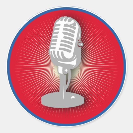 ヴィンテージマイクエンブレム ラウンドシール (正面)