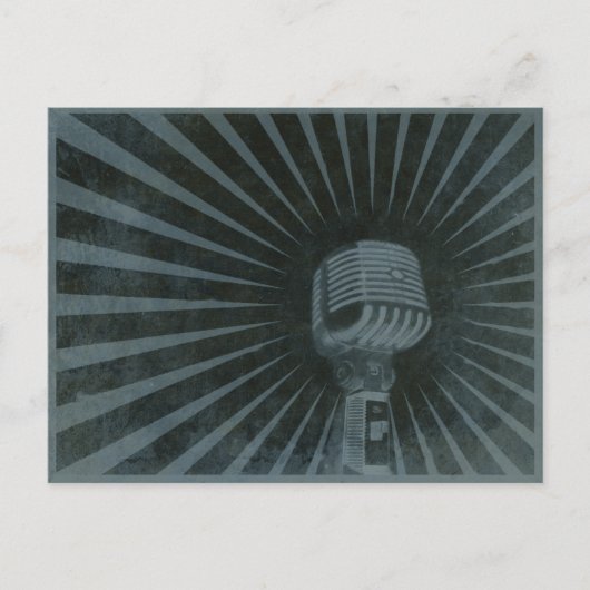 ヴィンテージマイククール付きポストカード ポストカード (正面)