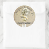 ヴィンテージマイクデザイン蔵書票 ラウンドシール (バッグ)