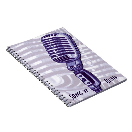 ヴィンテージマイクパーソナライズされたの歌詞 ノートブック (右側)