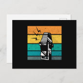 ヴィンテージマイクレトロ歌手カラオケマイクギフト ポストカード (正面/裏面)