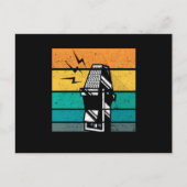 ヴィンテージマイクレトロ歌手カラオケマイクギフト ポストカード (正面)