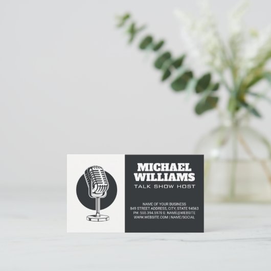 ヴィンテージマイク | Sing Blogger Host 名刺 (スタンド正面)