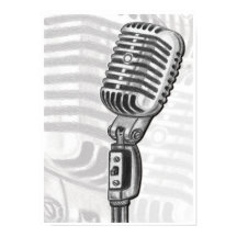 ヴィンテージマイクin木炭アートプリント