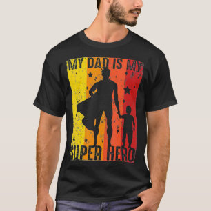 ヴィンテージマイパパマイヒーローすごいレトロパパスーパーハー Tシャツ