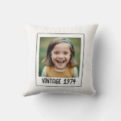 ヴィンテージマイルストン誕生日写真保存画像 クッション (裏面)
