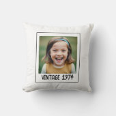 ヴィンテージマイルストン誕生日写真保存画像 クッション (正面)