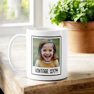 ヴィンテージマイルストン誕生日写真保存画像 コーヒーマグカップ