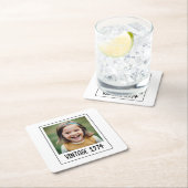 ヴィンテージマイルストン誕生日写真保存画像 スクエアペーパーコースター (インサイチュ)