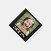 ヴィンテージマイルストン誕生日写真保存画像 スタンダードカクテルナプキン (角)