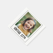 ヴィンテージマイルストン誕生日写真保存画像 スタンダードカクテルナプキン (角)