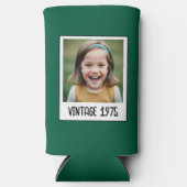 ヴィンテージマイルストン誕生日写真保存画像 スリム缶クーラー (正面)