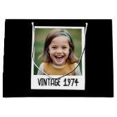 ヴィンテージマイルストン誕生日写真保存画像 ラージペーパーバッグ (正面)