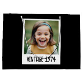 ヴィンテージマイルストン誕生日写真保存画像 ラージペーパーバッグ (裏面)