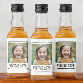 ヴィンテージマイルストン誕生日写真保存画像 リキュールボトルラベル
