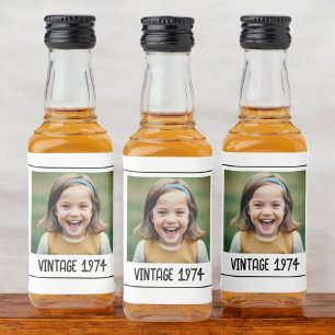 ヴィンテージマイルストン誕生日写真保存画像 リキュールボトルラベル