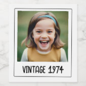 ヴィンテージマイルストン誕生日写真保存画像 ワインラベル (シングルラベル)