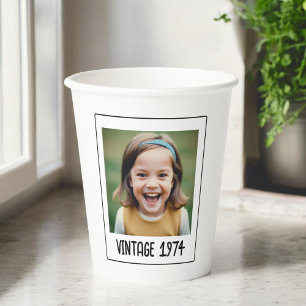 ヴィンテージマイルストン誕生日写真保存画像 紙コップ