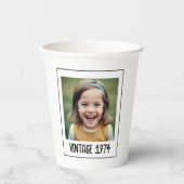ヴィンテージマイルストン誕生日写真保存画像 紙コップ (正面)