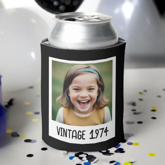 ヴィンテージマイルストン誕生日写真保存画像 缶クーラー