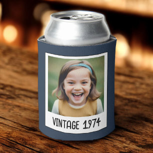 ヴィンテージマイルストン誕生日写真保存画像 缶クーラー