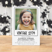 ヴィンテージマイルストーンの誕生日パーティーの写真 招待状