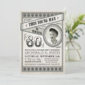 ヴィンテージマイルストーン誕生日招待状写真 招待状 (スタンド正面)