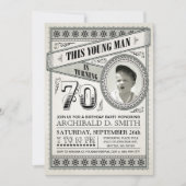 ヴィンテージマイルストーン誕生日招待状写真 招待状 (正面)