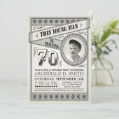 ヴィンテージマイルストーン誕生日招待状写真 招待状 (スタンド正面)