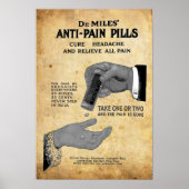 ヴィンテージマイルズアンチ鎮痛薬Ad ポスター (正面)