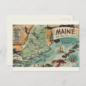 ヴィンテージマイン州地図ポストカード ポストカード (正面/裏面)