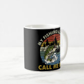 ヴィンテージマイ魚釣りブディコールメパパ魚釣り コーヒーマグカップ (正面右)